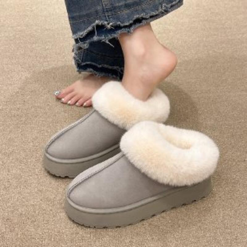 Thick-soled Fur Integrated Warm Snow Boots Women's Shoes New Autumn and Winter Piled Thickened Fluffy Shoes Cotton Shoes