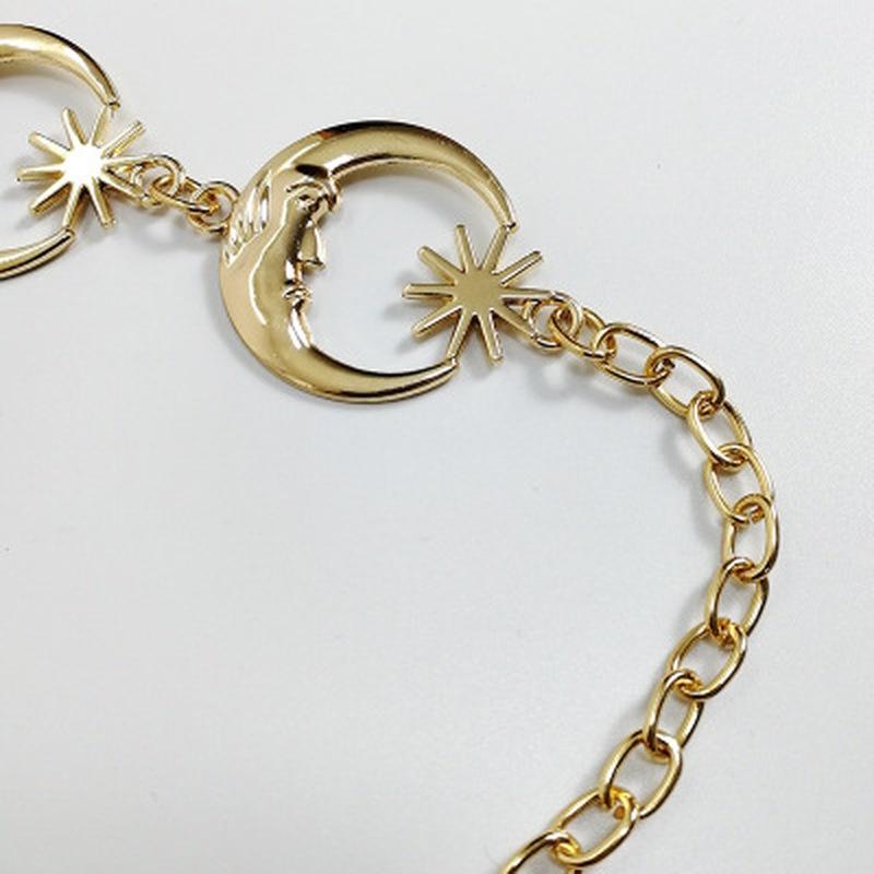 Harajuku Punk Mond Metall Gürtel Frauen Vintage Hohe Taille Kette Taille Gürtel Gothic Mond Splitter Gold Anhänger Gürtel Weibliche