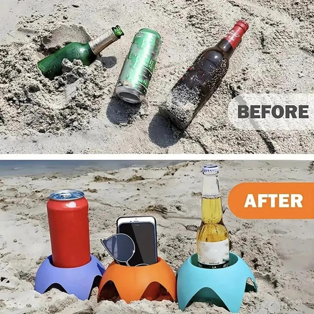 Plastic Beach Cup Holders, Multicolor Outdoor Sand Drink Holders, Portable Beer Stand Accessories For Beach Parties And Cam