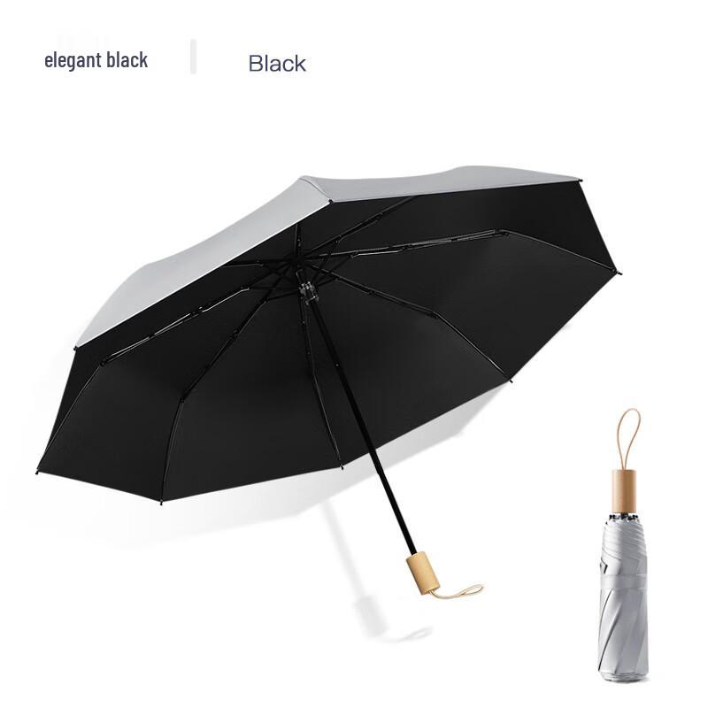 Naoqiao Wooden Handle Manual 3-Fold UV Umbrella