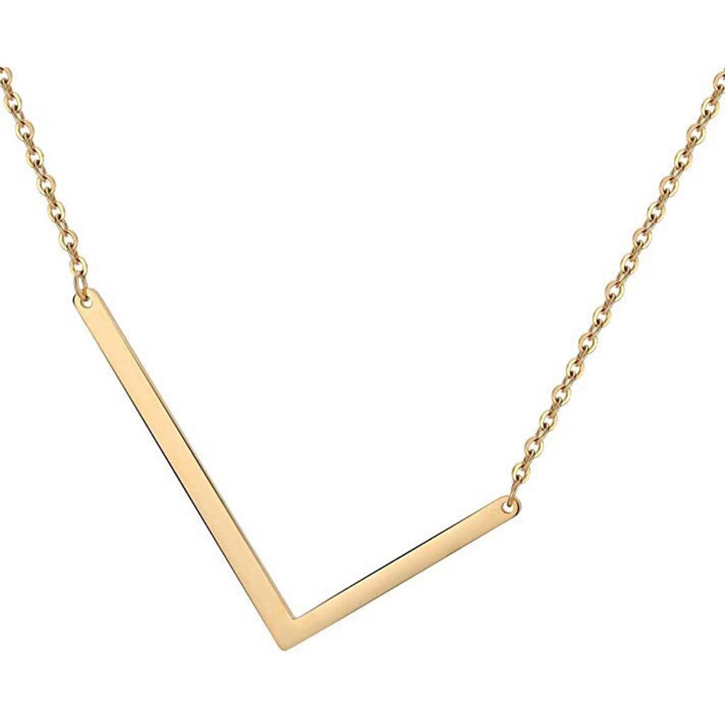 Titanium Steel Peach Heart Letter Necklace 26 Letters Love Clavicle Neck Chain