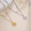 Om Necklace Yoga Chakra Buddha Statue Necklace Couple Stainless Steel Bead Chain Double-layer Necklace Amulet Jewelry Gift