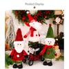 Weihnachtsthema Hüpfende Federbasis Schneemann Weihnachtsmann Ornament Für Feiertagstischplatte Regal Dekoration Set