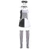 S-XL Drag Queen Vampir Clown Karomuster Harlekin Halloween Dämon Kostüm
