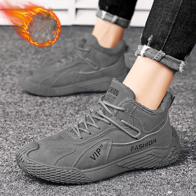 Мужские плюшевые теплые и модные высокие рабочие ботинки — фото 22