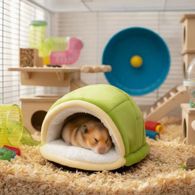 Creative Portable Hamster Warm Nest Washable Cozy Winter Bird Nest Soft Turtle Shell Shape Hamster Sleeping Bag Pet Supplies
