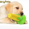 Corn Shape Pet Corn Cob Chew Toy Bottom Suction Cup Grinding Dog Toothbrush Toy Teeth Cleaning Squeaky Interactive Dog Toy