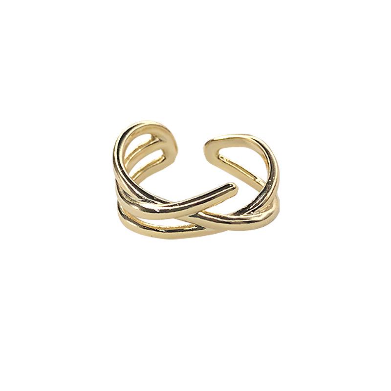 Women's 14K Gold Korean Style Open Ring - High-End Design with French Influence
