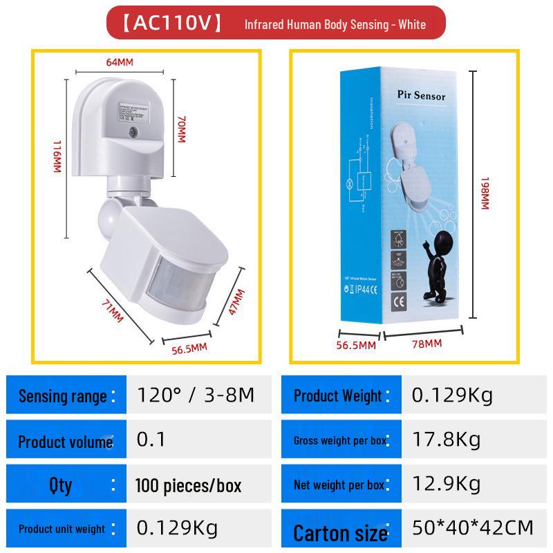 Smart LED Adjustable Radar Sensor Switch with Infrared 220V Delay