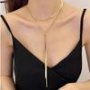 Minimalist Extra Long Pull-Out Necklace for Women - High-End Snake Bone Chain, Light Luxury Design, Simple & Versatile Style