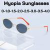 Metallic Texture Oval Frame Myopia Sunglasses Outdoor UV Resistant Retro Personalized Women's Sunglasses Minus Sight Glasses-4.0