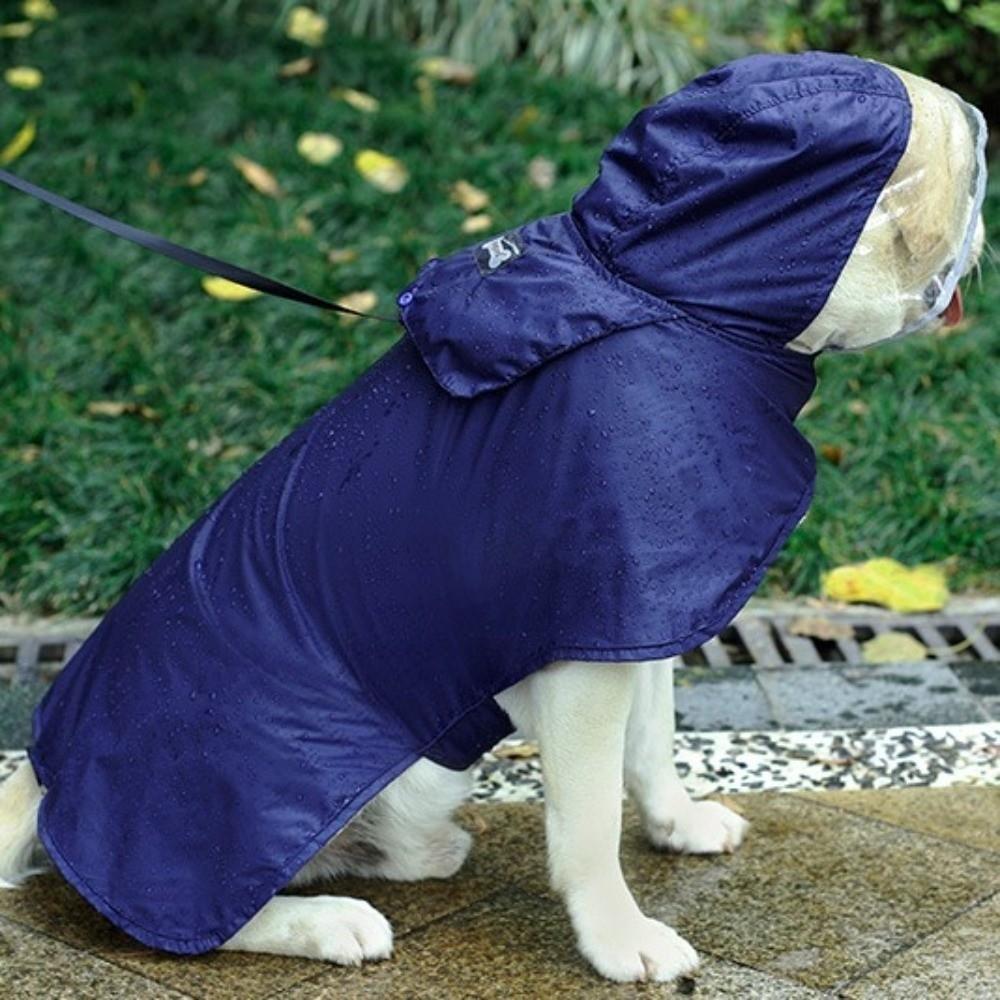 Waterproof Raincoat Dog Vest Reflective Strip Dog Clothes with Hat Pet Rain Jacket Rain Resistant Rainy Dog Costumes Cover