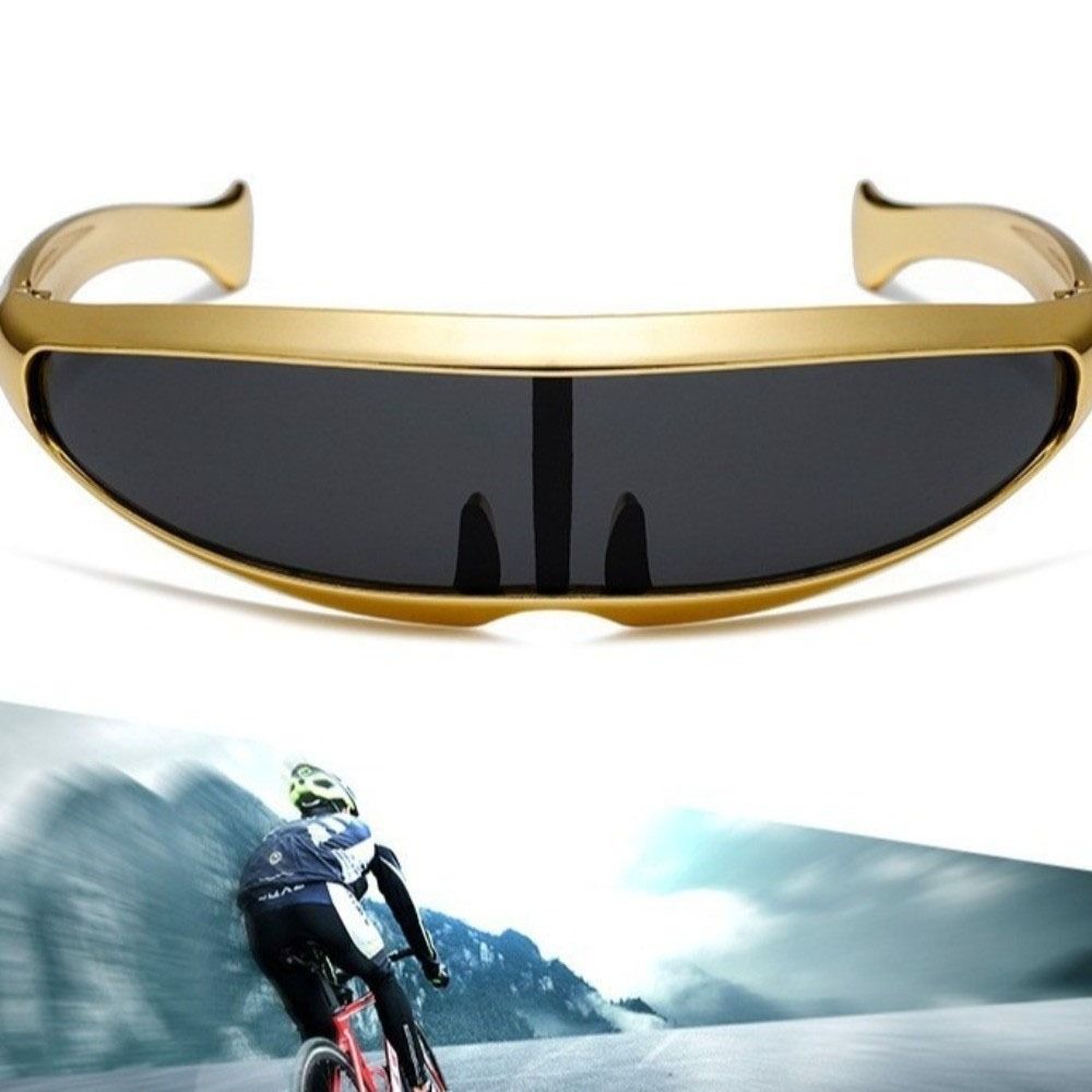 Electroplated Blocking Sunglasses One-piece Mirror Steampunk Sunglasses Vintage Women Eyeglass  Men