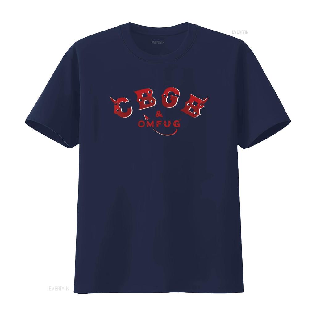 CBGB Horns T Shirt vintage Washed Slightly Top For Everyday Wear designer clothes Unisex graphic Casual homme Stylish