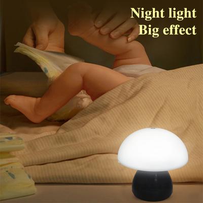 Mushroom Lamp Small Bedside Light Soft Glow Flicker Free Stepless Dimming Rechargeable
