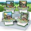 Mini 3D Folding Book Keychain Popping Miniature World Hanging Decoration Tiny Coffee Shop Great Wall Castle Foldable Book Keyring Pendant