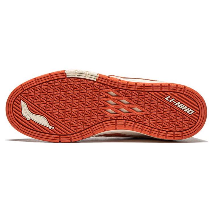 Li Ning Slip Resistant Low top Skateboard Shoes Men's Orange White AEPU017-5