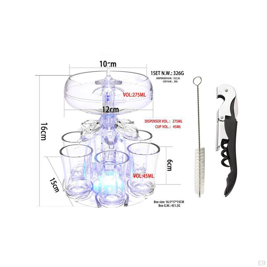 6 Glass Dispenser Cocktail Reusable Clear Small and Set for Party Holiday Gifts