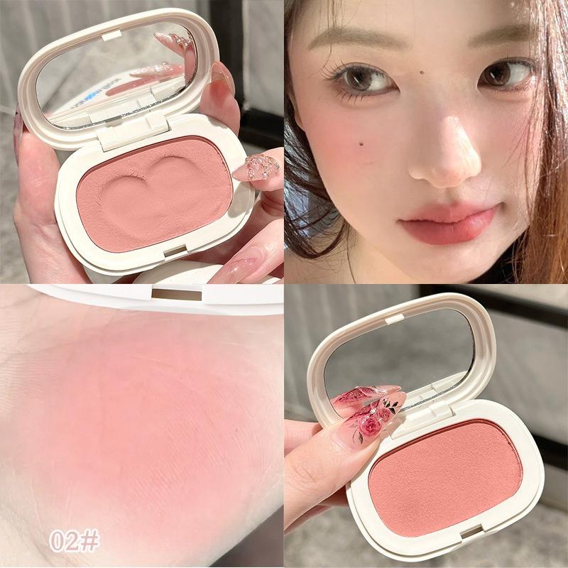 Face Blusher Matte Natural Cheek Tint Brighten Face Waterproof Face Contouring Cosmetics Blush Powder Soft Female Makeup 1pcs