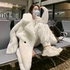 Winter Rabbit Fur Jacket Loose Imitation Fur Suit Collar White Thickened Mink Plush Coat Versatile