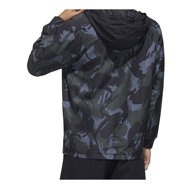 Adidas Neo Short Sleeve Graphic Windbreaker Men Outerwear Black FN6543