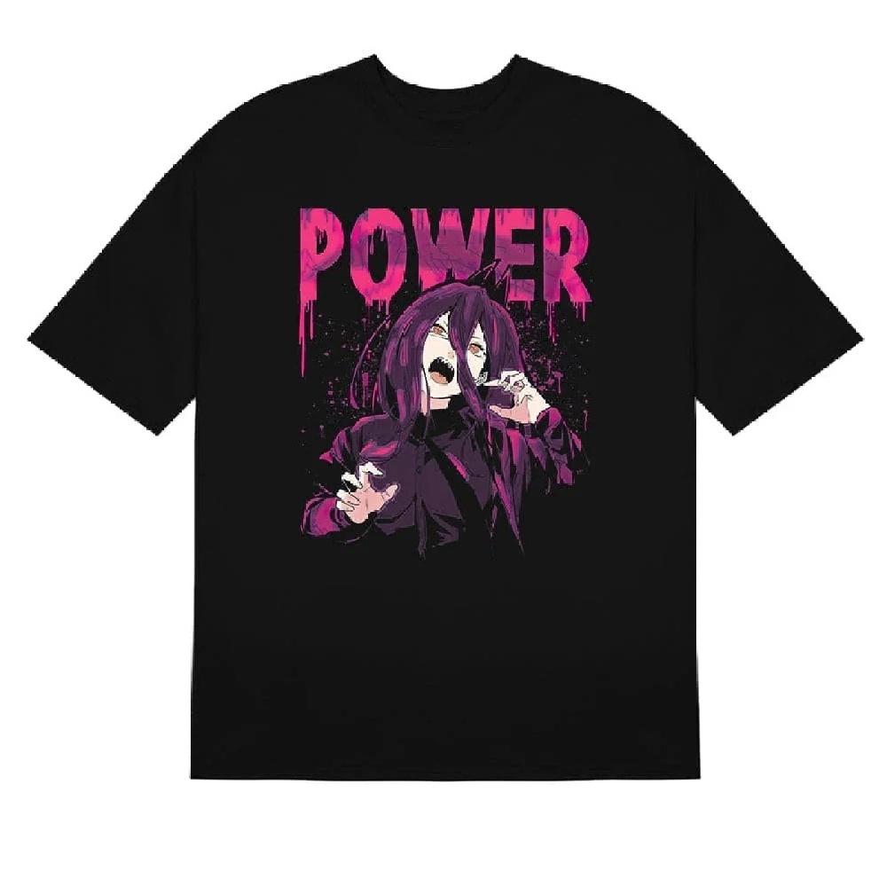 

Chainsaw Man Power Pink Splash T-Shirt - 100% Cotton Anime Shirt with Bold Design XXXXXL чорний