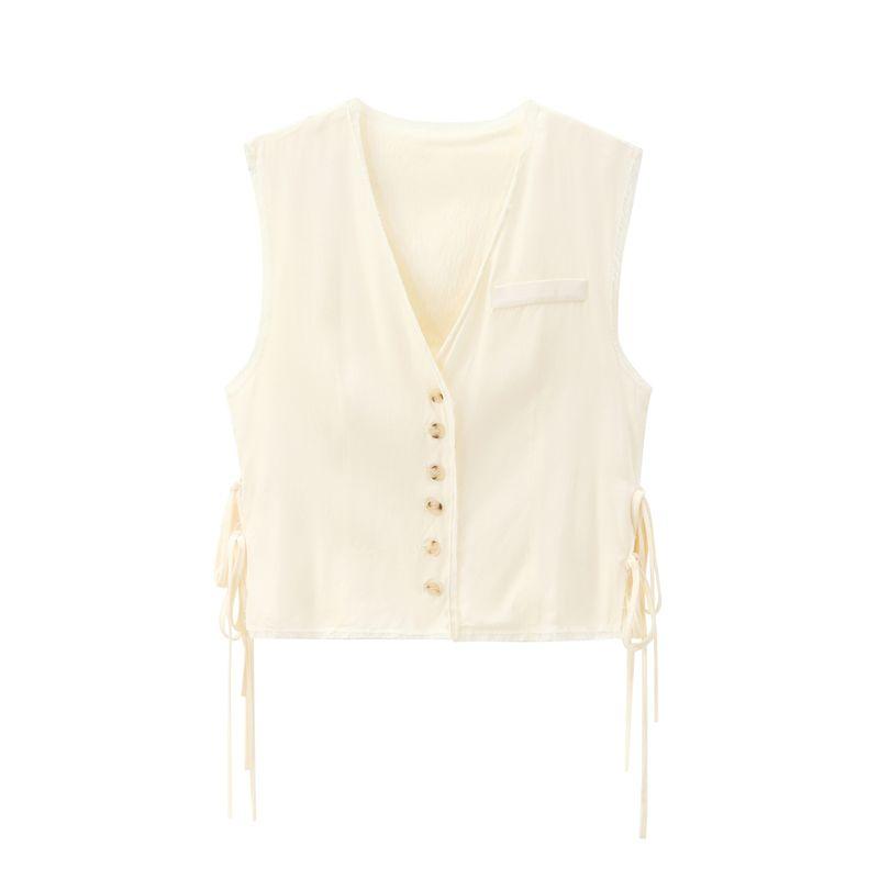 

Kaslead Новое поступление Женский модный стиль Декорация бантом Жилет Юбка 8574967 8806967 Tops XS