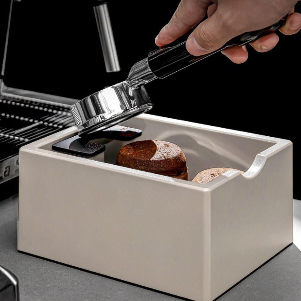 Anti Slip Base Coffee Knock Box Rectangular Coffee Knocking Slag Bucket Barista