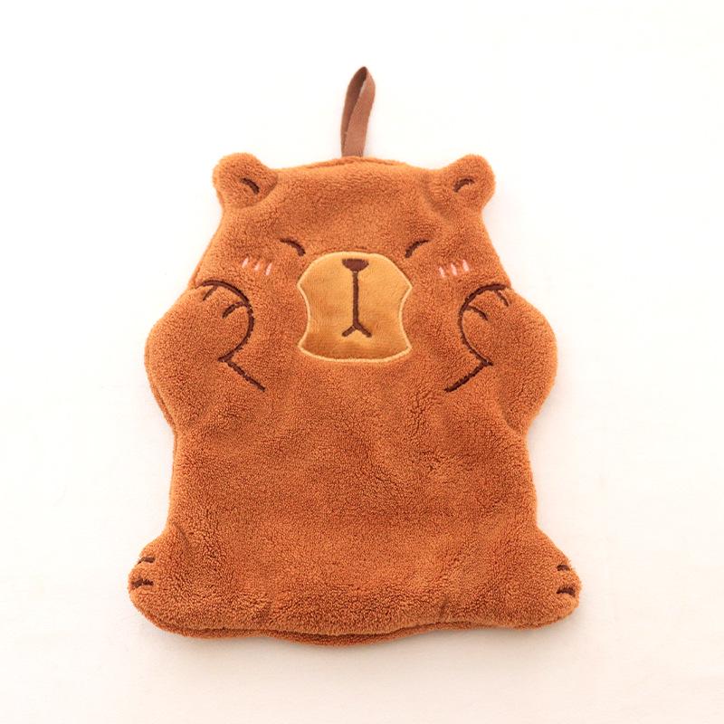 Capybara Cartoon Quick-Dry, Absorbent Hanging Hand Towel - Lint-Free, Thickened for Kitchen & Kids