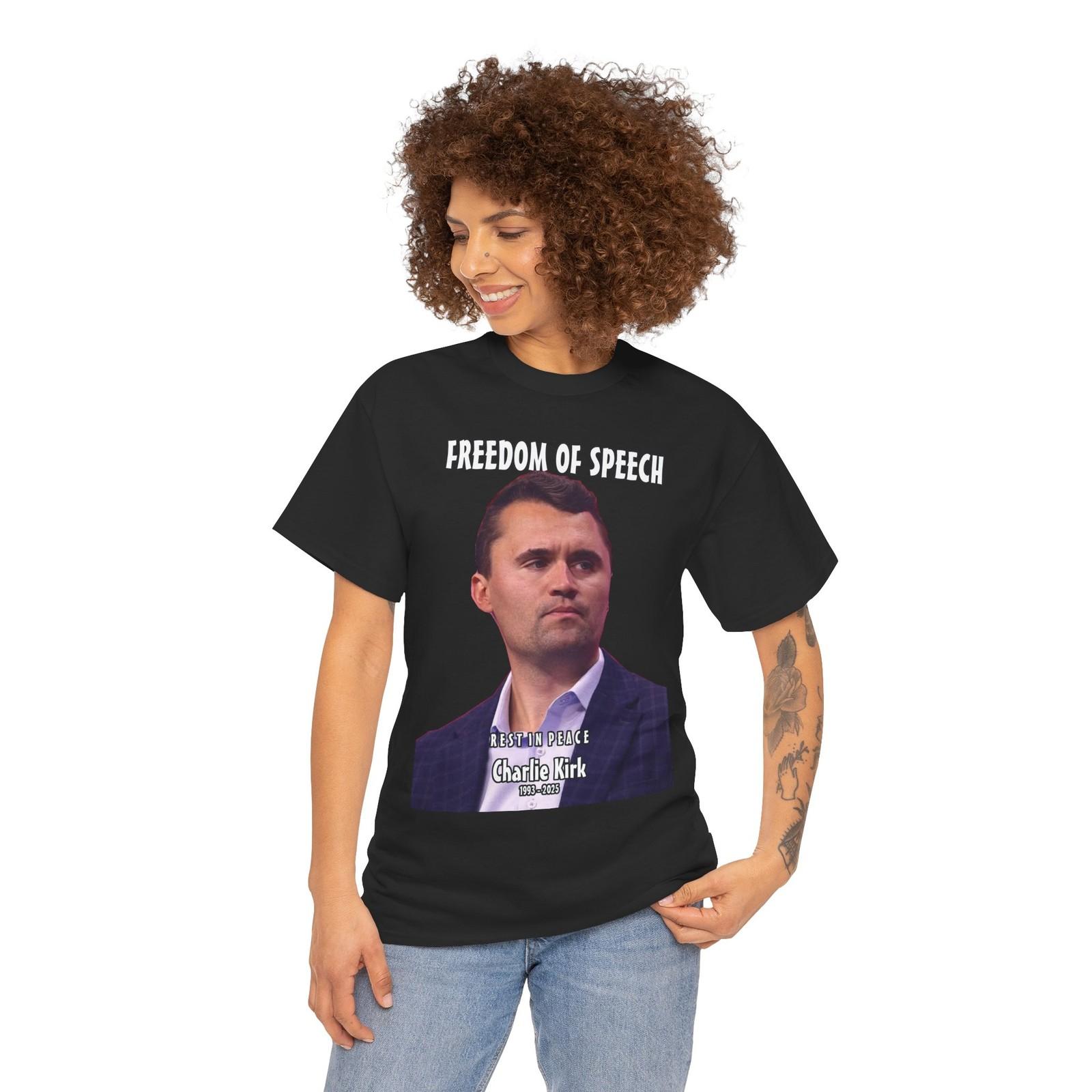 Charlie Kirk R.I.P. MAGA FREEDOM OF SPEECH unisex Short Sleeve Tee XXXL