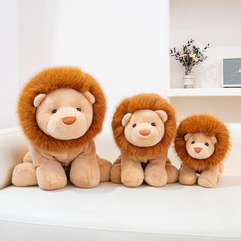 Super Cute Zoo Lion Plush Toys High Quality Stuffed Sitting&Lying Lion Doll Warm Cozy Hugging Animal Doll Kids Companion
