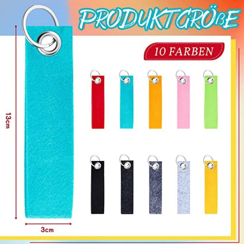 Personlig Färgglad Filt Nyckelring Kreativ DIY Inspiration Nyckelringar Tillbehör Mångsidig Filt Förnödenhet Nyckelring Berlock