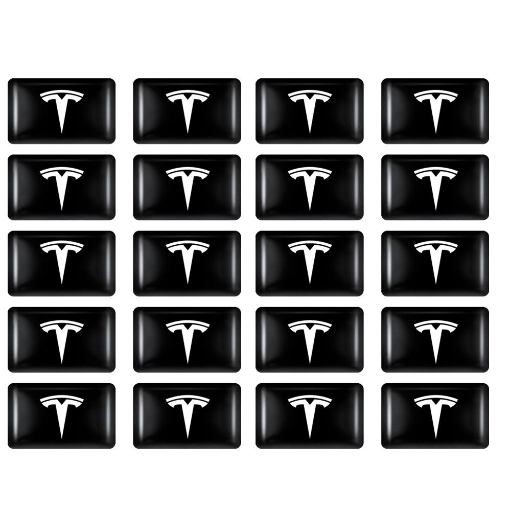 10/20 Stück 3D Mode Auto Innenraum Epoxid Karosserie Aufkleber Für Tesla Model 3 Model S Model X Y Keyless Schutz Halter Auto Zubehör