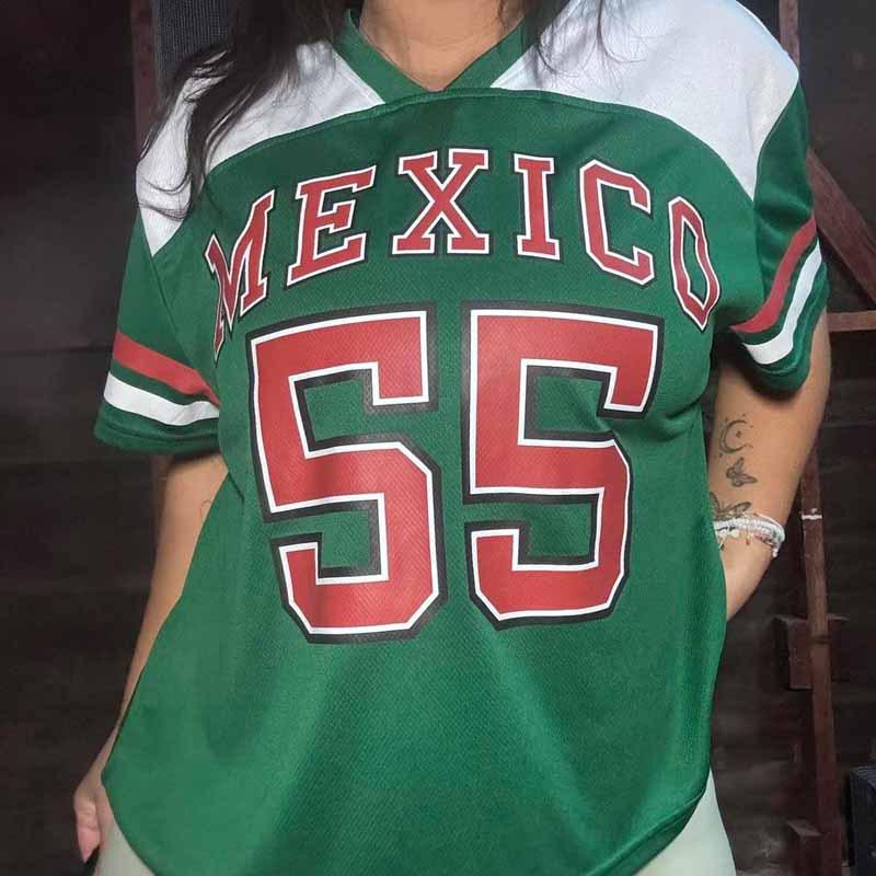 Женская свободная футболка-пэчворк Мексики Чемпионата мира 2026 Large зелёный