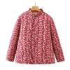 240 Jin Plus Size Velvet-Lined Cotton Jacket for Autumn/Winter - Stand Collar, Loose Fit for Middle-Aged & Elderly Women