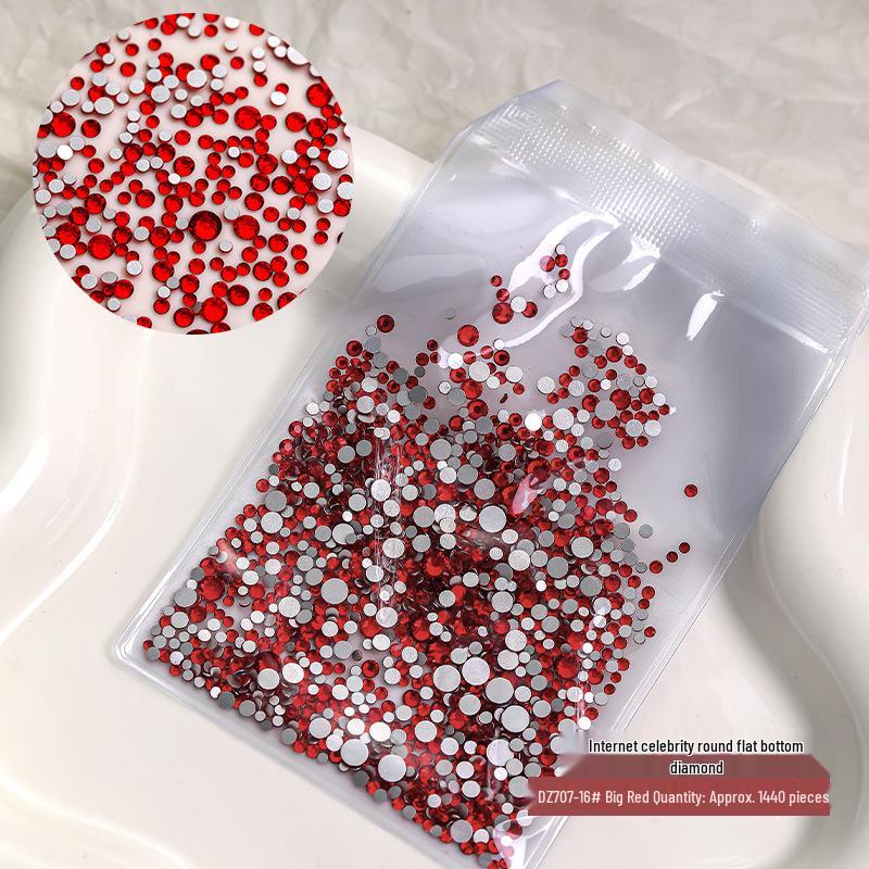 

2026 Mixed Size Transparent White Flat-Bottom Rhinestones for Nail Art - Super Shiny Small Round Diamonds, Year of the Horse