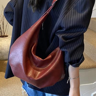 Retro Niche Design Croissant Women's Bag 2025 New Trendy Korean Version Ins Fashion One Shoulder Messenger Bag Dumpling Bag