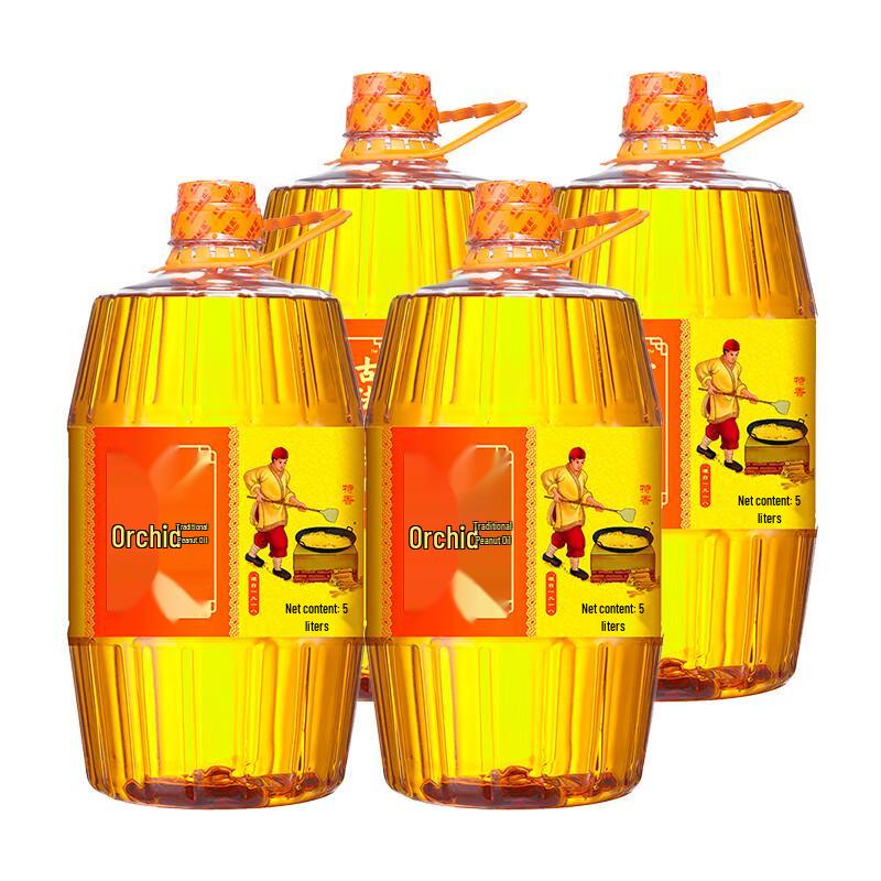 Hujihua Traditional Fragrant Peanut Oil 4-Pack