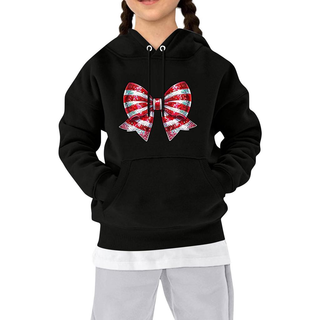 Sweatshirts For Teen Girls Hoodies Long Sleeve Drawstring Pullover Cute Printed Oversized Hoodie Christmas