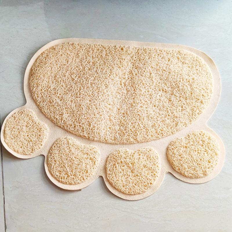 Cat Litter Mat Cat-Paw Shaped Waterproof Urine Proof Trapping Scatter Control Trapping Litter Mat Water Resistant