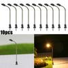 10pcs Model Train Z Gauge Street Light LED Platform Lamp Bonsai Decoration