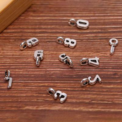 10Pcs/Set Alloy Mix Arabic Numerals Charms Pendant Jewelry Diy Making Crafts