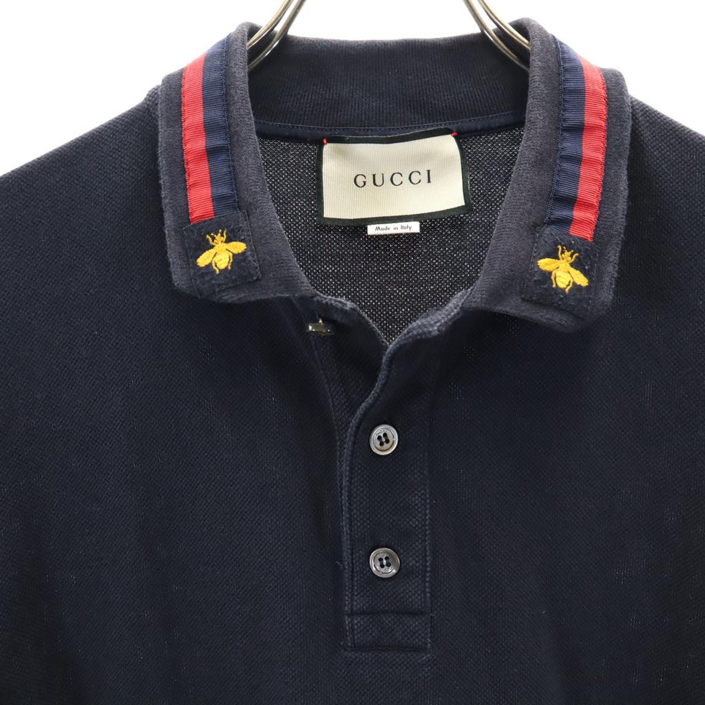 GUCCI made in Italy Short sleeve Polo shirt L dark blue Fawn Women Used
