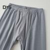 Men Pants Elastic Waist Double-Sided Brushed Thermal Insulation Long Johns Solid Color Mountaineering Vacation Travel Work School Bottoming Trousers