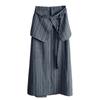 Design sense striped suit skirt women's spring and summer new high waist and thin with fart curtain straight back split medium and long skirt