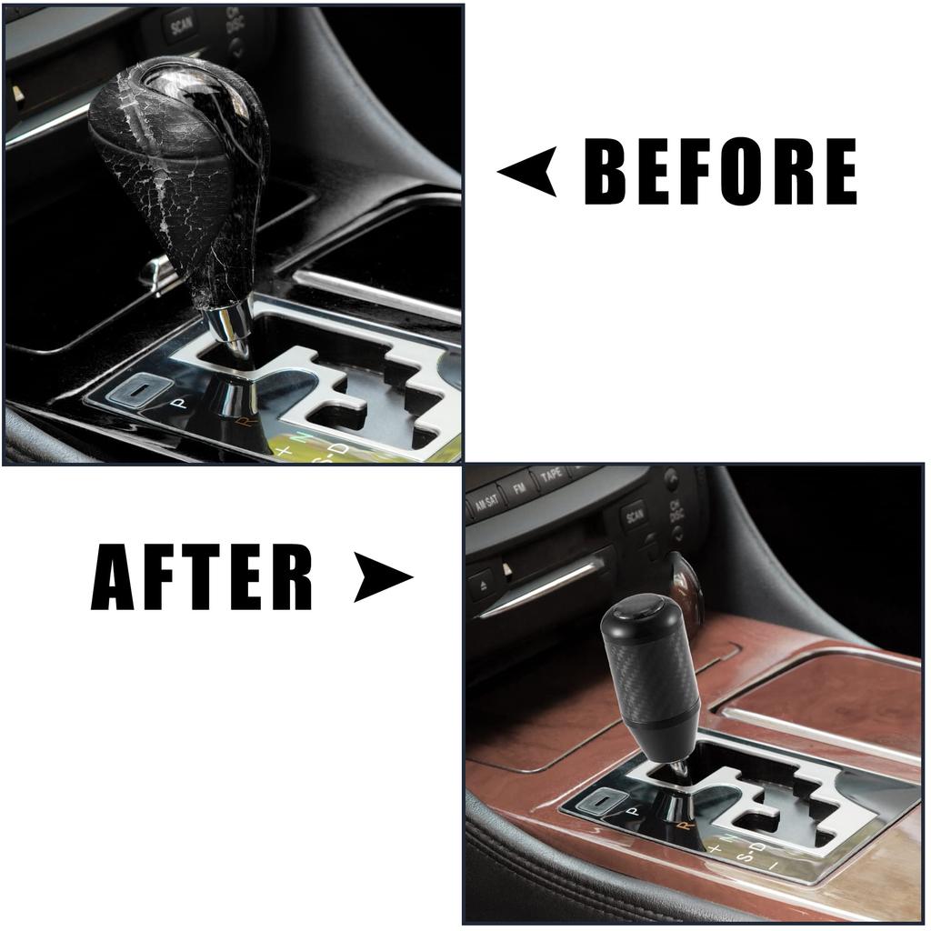 uxcell Automatic Universal Manual Gear Stick Shift Knob Transmission Gear Lever Stick Shifter Handle Carbon Fiber Pattern Black