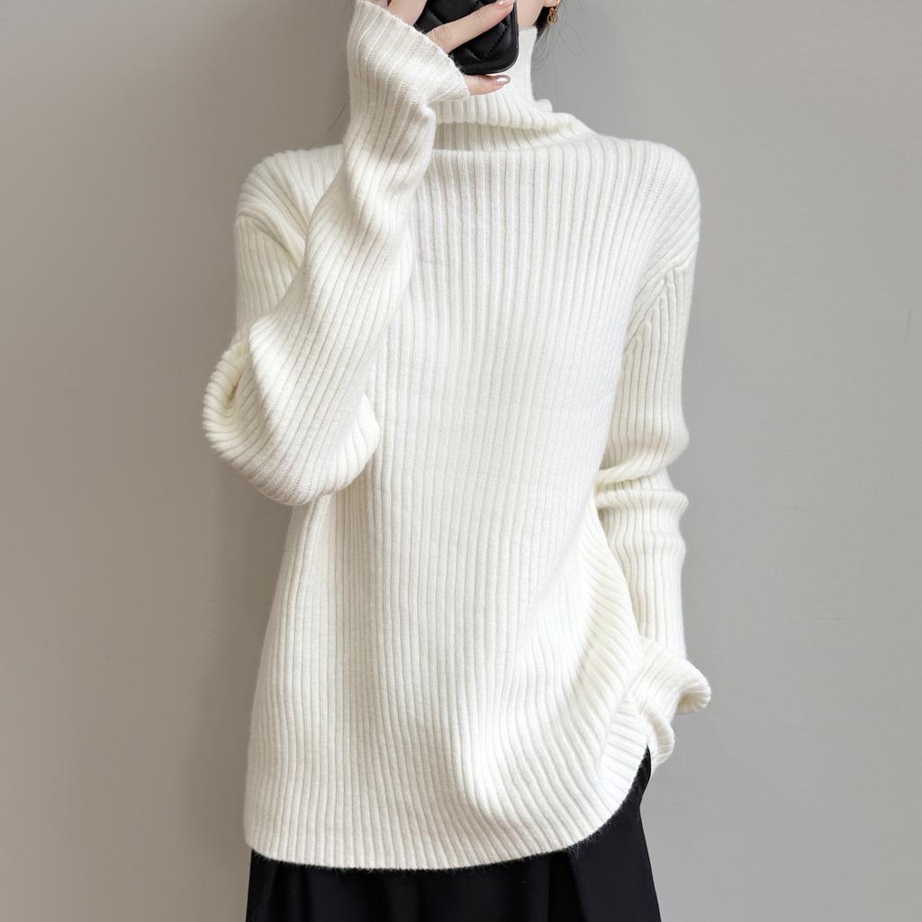 Verdickter Rollkragen Strickpullover, Damenpullover mit hohem Kragen, Neues warmes Pullover-Top