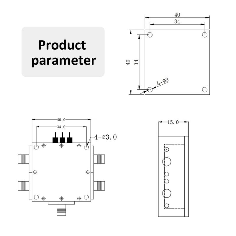 SP4T sSwitch DC00.1-0.1-6GHz RF Switches 1 to 4 RF Single Poles Four Throw Switches Switching Microwave Electronic Switc