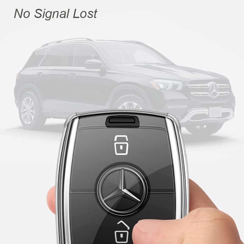 IUIU Key Fob Cover Clear, TPU Fob Case Compatible with Mercedes Benz A-Class C-Class C300 C63 CLA CLS E-Class E300/ E400/ E63 G-Class GL/GLK GLA