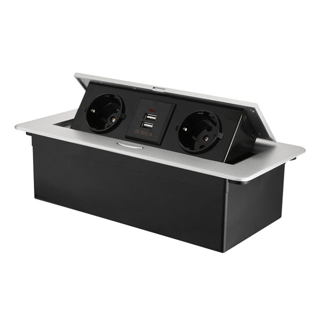 Desktop Socket EU Plug Hidden Table Panel With USB Charging Slow for Pop Up Cover For Meeting Room Office Electrical Out